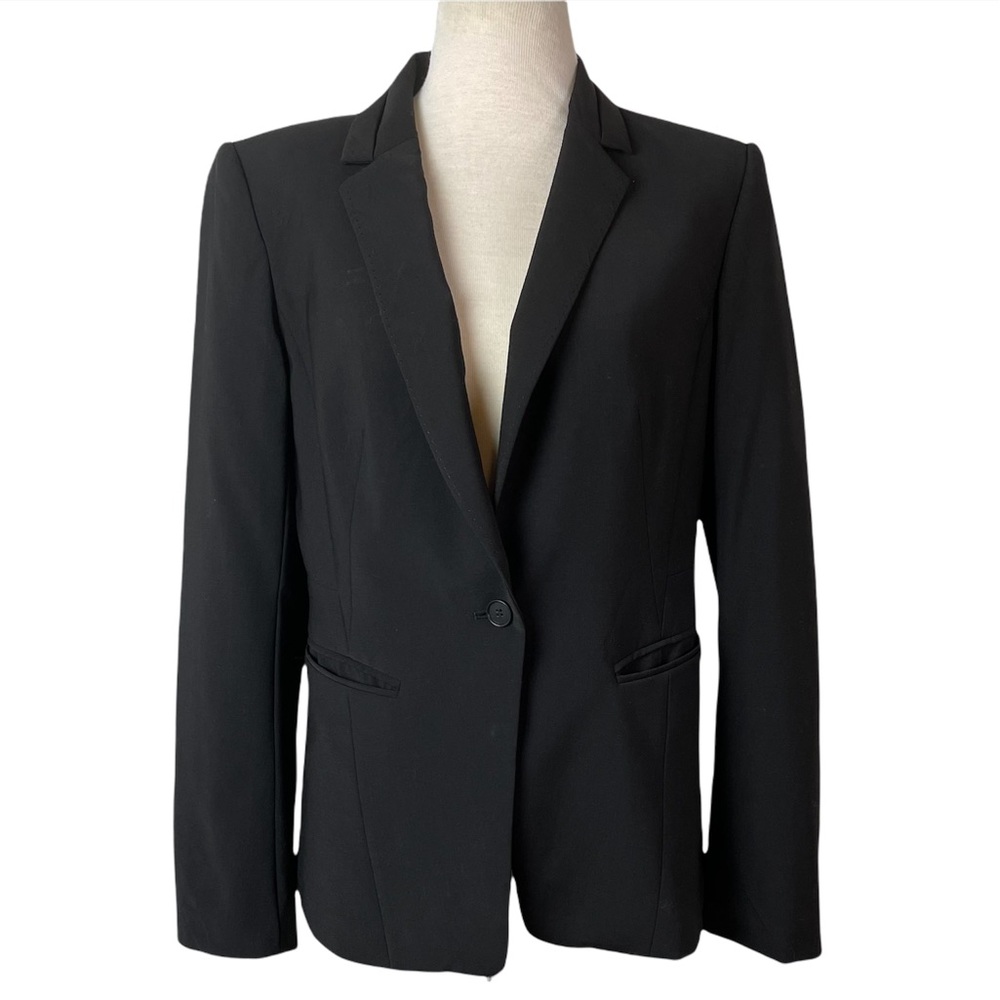 Ann Taylor single button suit jacket blazer size 6 black